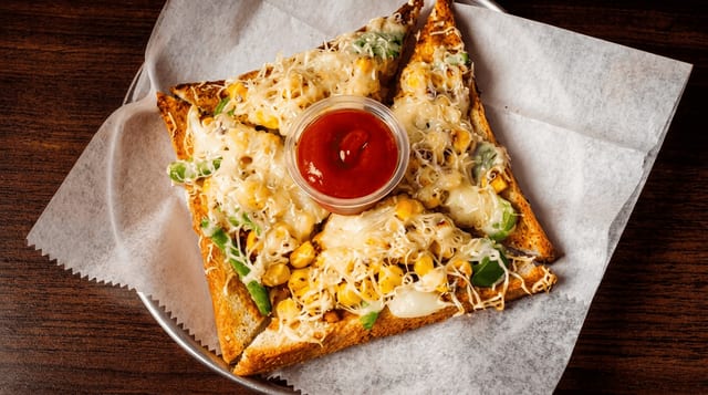 Chili Cheese Corn Toast.